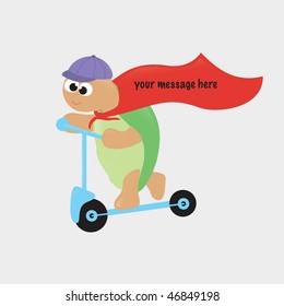 super turtle riding scooter - your message here