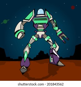 Super War Robot Illustration