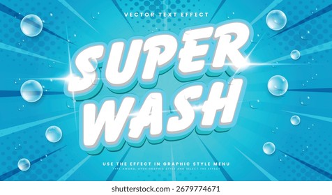 Modelo de efeito de texto editável Super Wash 3d