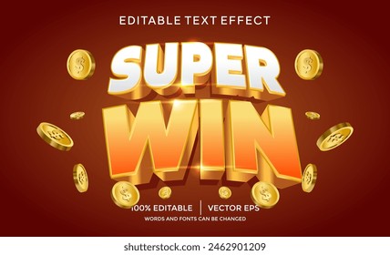 Plantilla de efectos de texto 3D super win