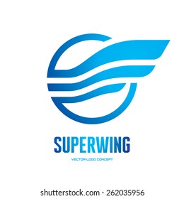 Super wing - vector logo template creative illustration. Abstract sign. Transport concept symbol. Design element.