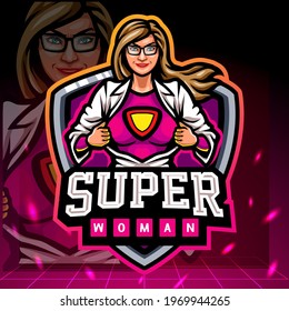 Super Woman Mascot. Esport Logo Design