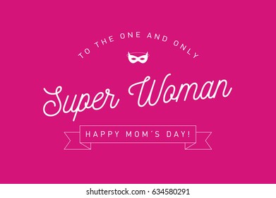 super woman mother's day greetings template vector/illustration