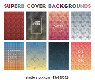 Superb Cover Backgrounds. Admirable geometric patterns, remarkable vector illustration.