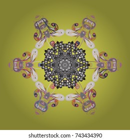 Superb design poster, cover, card design in yellow, gray and beige colors. Trendy stylized snowflakes and elements memphis cards. Snowflakes design. Retro style texture, abstract winter elements.