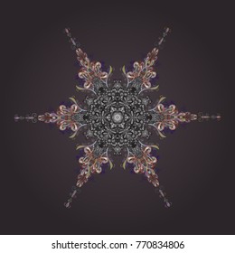 Superb design poster, cover, card design in gray, neutral and violet colors. Snowflakes design. Retro style texture, abstract winter elements. Trendy stylized snowflakes and elements memphis cards.
