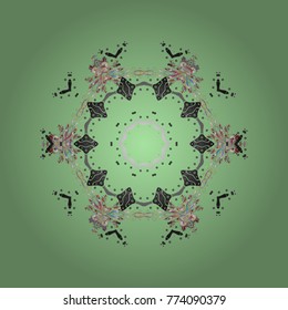 Superb design poster, cover, card design in green, gray and neutral colors. Retro style texture, abstract winter elements. Trendy stylized snowflakes and elements memphis cards. Snowflakes design.