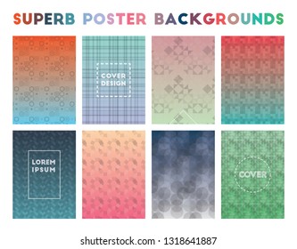 Superb Poster Backgrounds. Admirable geometric patterns, indelible vector illustration.