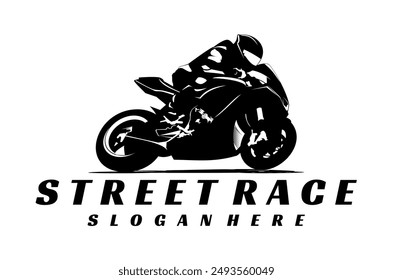 superbike design icon logo illustration black and white silhouette vector