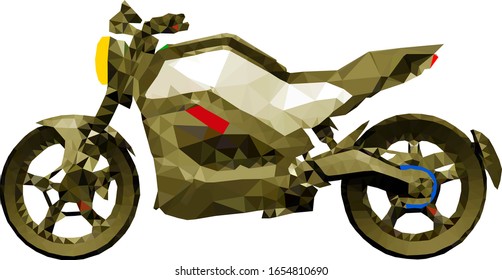 Ein Superbike-Motorrad. Low-Poly-Vektorillustration-Illustration.