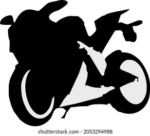 superbike motorcycle in vector art style