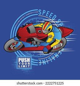 superbike sport motorcycle speed fast competition vector illustration