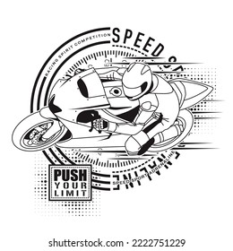 superbike sport motorcycle speed fast competition vector illustration