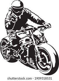 superbike in vector art style