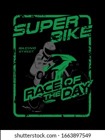 Super-Bike-Vektorillustration-Design für T-Shirt