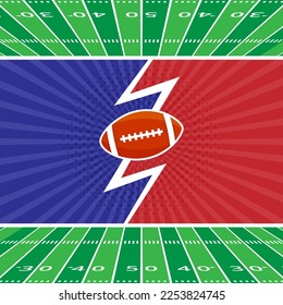 Superbowl poster design with VS background. Vector illustration