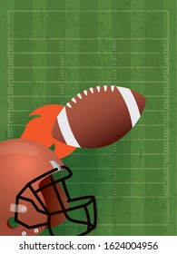 superbowl sport poster with balloon and helmet vector illustration design