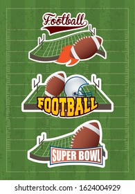 superbowl sport poster with set equipment icons vector illustration design