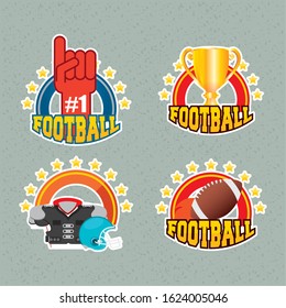 superbowl sport poster with set equipment icons vector illustration design