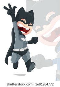 Superboy Hero smile cartoon Mascot