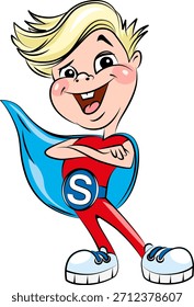 Superboy. Vektorgrafik eines Jungen namens Superboy.
