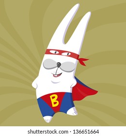 superbunny in a red cloak and a a mask