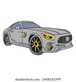 Supercar Hand-drawn illustration, suitable for graphic resources