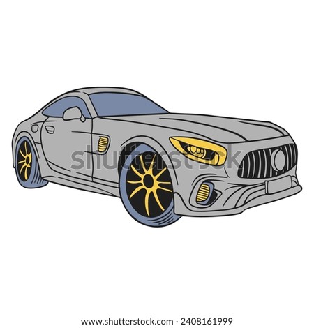 Supercar Hand-drawn illustration, suitable for graphic resources