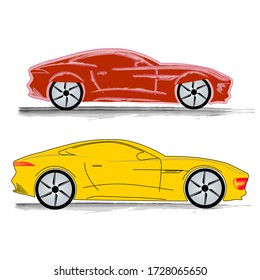 Icono de Supercar en gráficos vectoriales realistas.