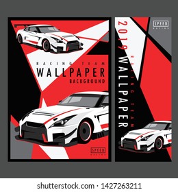 Supercar racing design poster vector illustration