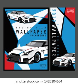 Supercar Racing Design Poster Vector Illustration