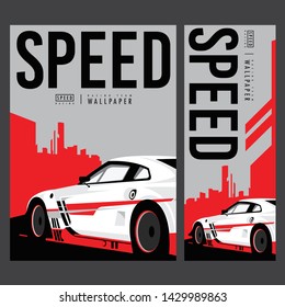 Supercar racing design poster vector illustration