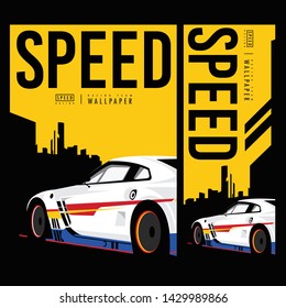 Supercar racing design poster vector illustration
