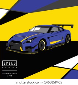 Supercar racing design poster vector illustration