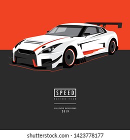 Supercar racing design vector illustration