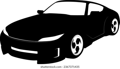 Supercar silhouette illustration seen from the front