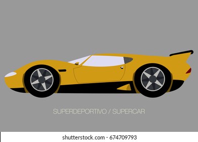 supercar vector illustration, flat design style