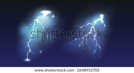 supercell thunder lightning strikes over sky in night