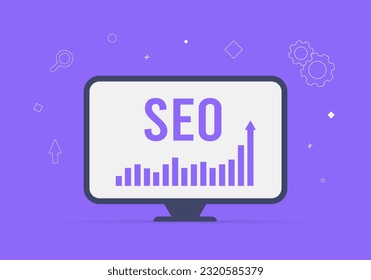 Supercharge website visibility with SEO - Search Engine Optimization concept. Unlock digital marketing strategy with keyhole and seo search bar metaphor. Get to top with keywords and SEO factors