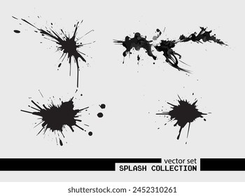 Supercharge your designs! Black splash vector collection. Ready-made impact. Download today!