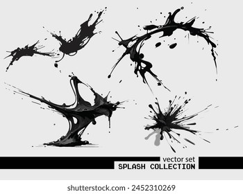 Supercharge your designs! Black splash vector collection. Ready-made impact. Download today!