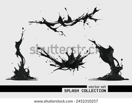Supercharge your designs! Black splash vector collection. Ready-made impact. Download today!