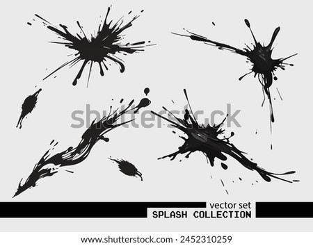 Supercharge your designs! Black splash vector collection. Ready-made impact. Download today!