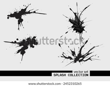 Supercharge your designs! Black splash vector collection. Ready-made impact. Download today!
