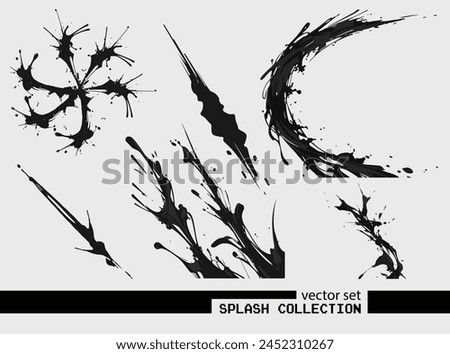 Supercharge your designs! Black splash vector collection. Ready-made impact. Download today!