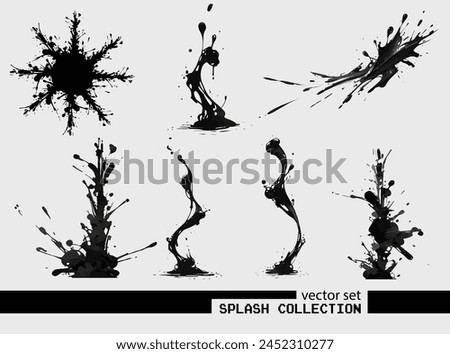 Supercharge your designs! Black splash vector collection. Ready-made impact. Download today!