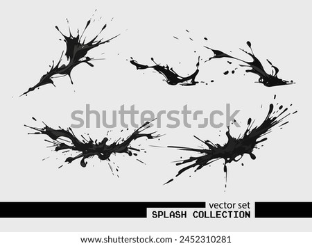 Supercharge your designs! Black splash vector collection. Ready-made impact. Download today!