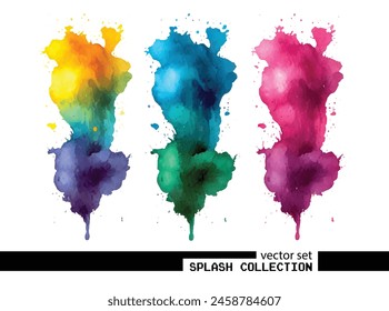 Supercharge your designs! Watercolor splash vector collection. Ready-made impact. Download today!	