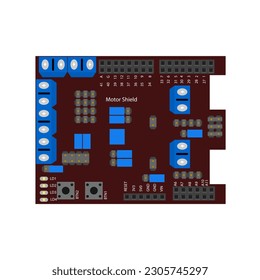 Supercharge your robotics and motor control projects with our high-quality vector illustration of the Motor Shield. Download now to easily interface motors, servos, and other motorized devices