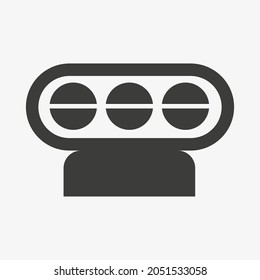 Supercharger-Gebläse, Vektorsymbol einzeln auf weißem Hintergrund.